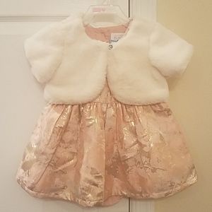 Baby girl's  holiday dress with shrug and bloomets